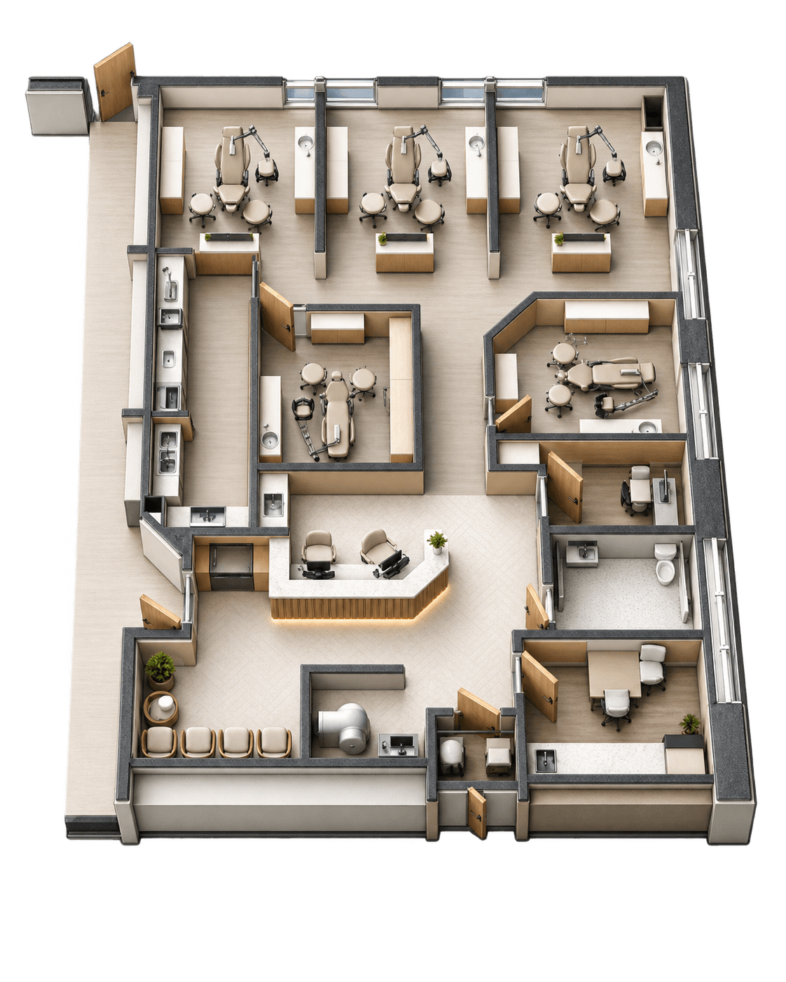 Refined Essential 3D floor plan concept