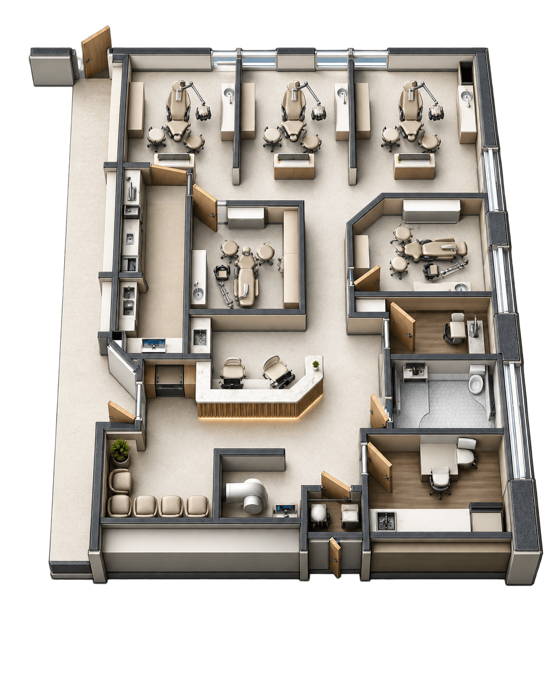 Refined Professional 3D floor plan concept
